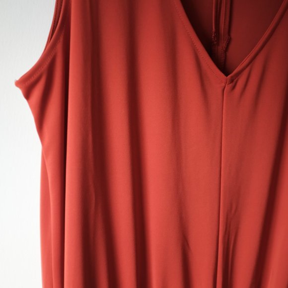 Terracotta Red Banana Republic V-neck Jumpsuit - Picture 2 of 4
